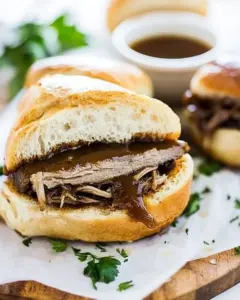 Slow Cooker French Dip Sandwiches