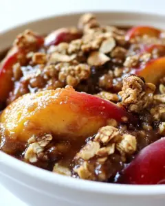 Slow Cooker Peach Crisp