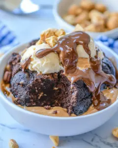 Slow Cooker Peanut Butter Brownie Pudding