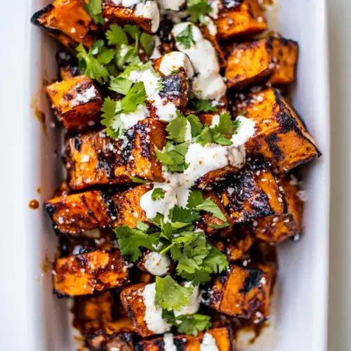Slow Roasted Chili Crisp Sweet Potatoes