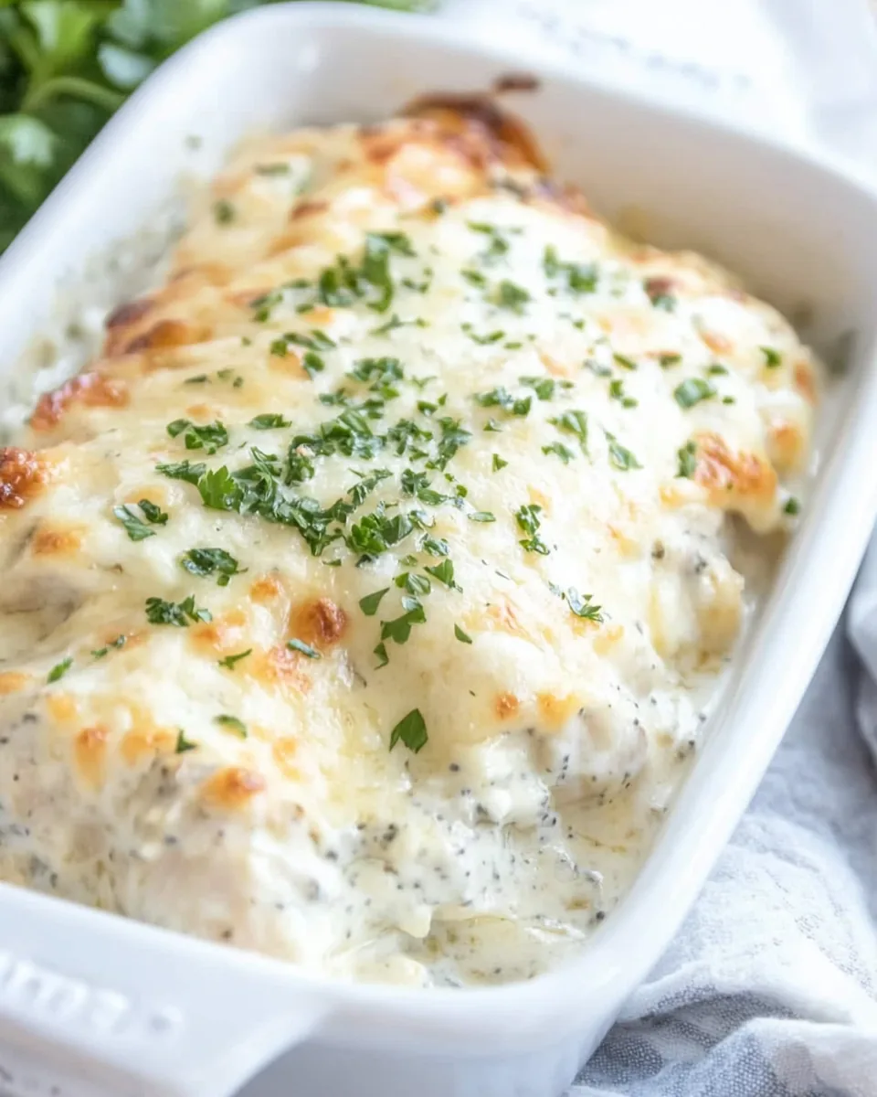 Smothered Cheesy Sour Cream Chicken