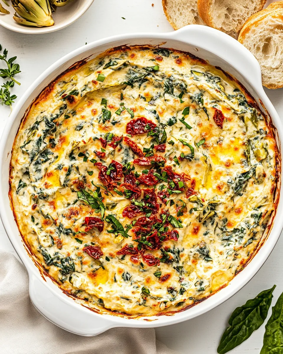 Spinach Artichoke Sun-Dried Tomato Dip