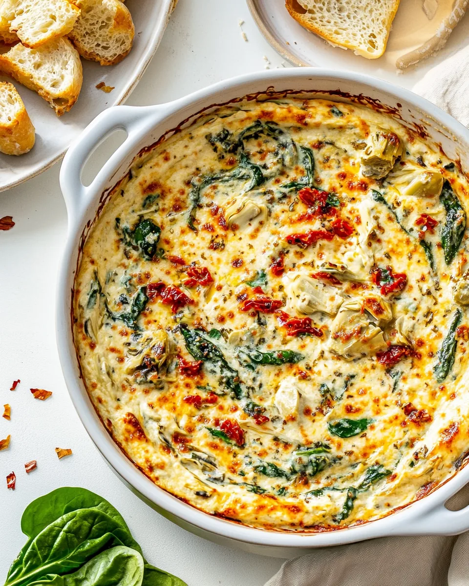 Spinach Artichoke Sun-Dried Tomato Dip