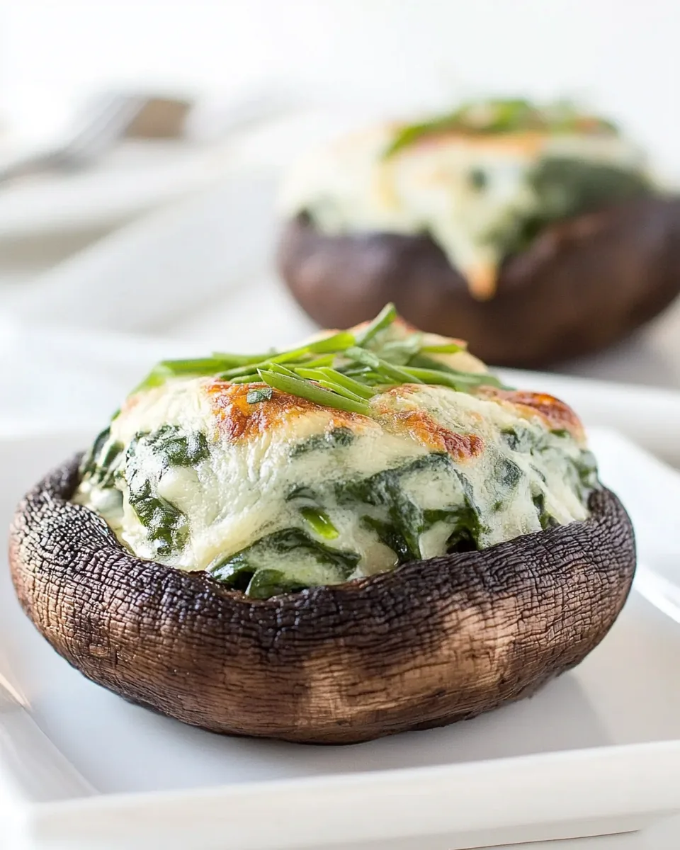 Spinach and Havarti Stuffed Portobello Mushrooms