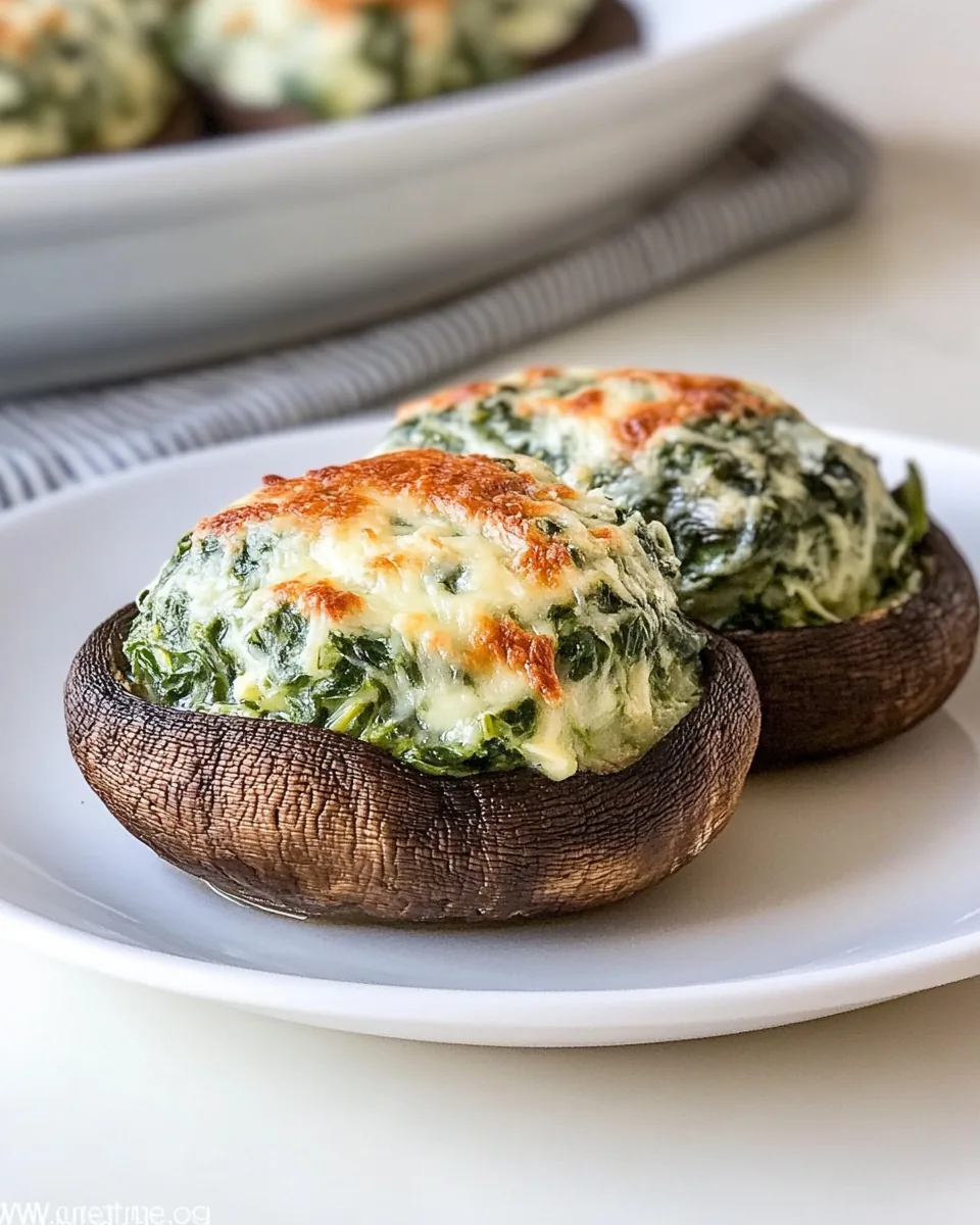Spinach and Havarti Stuffed Portobello Mushrooms