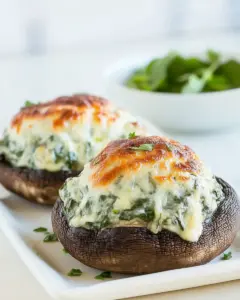 Spinach and Havarti Stuffed Portobello Mushrooms
