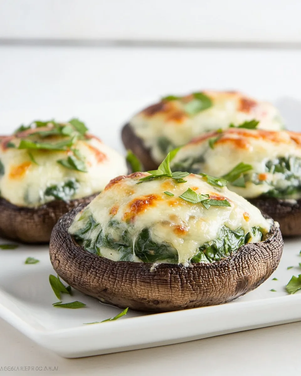 Spinach and Havarti Stuffed Portobello Mushrooms
