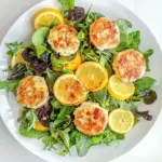 Spring Greens with Candied Meyer Lemons and Spicy Fried Goat Cheese