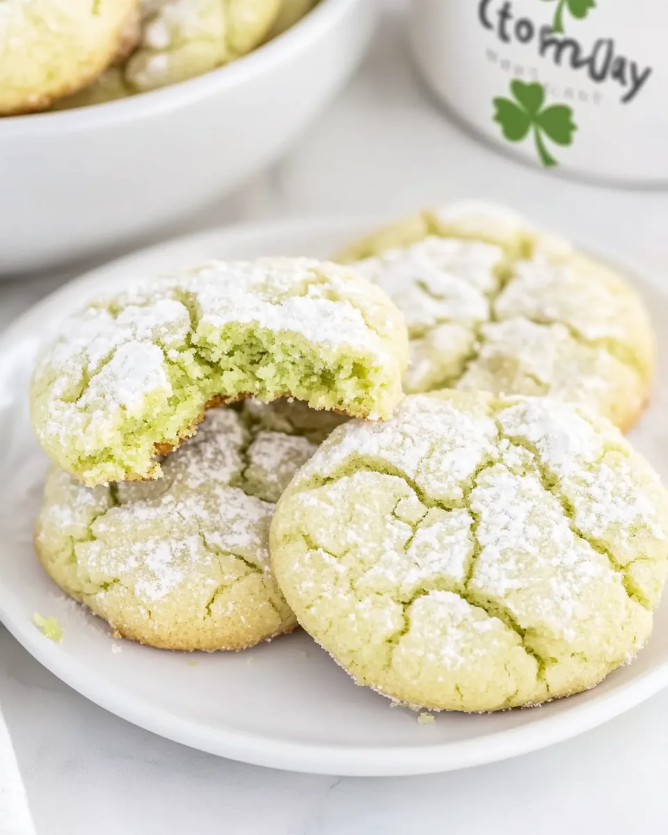 St Patrick’s Day Crinkle Cookies