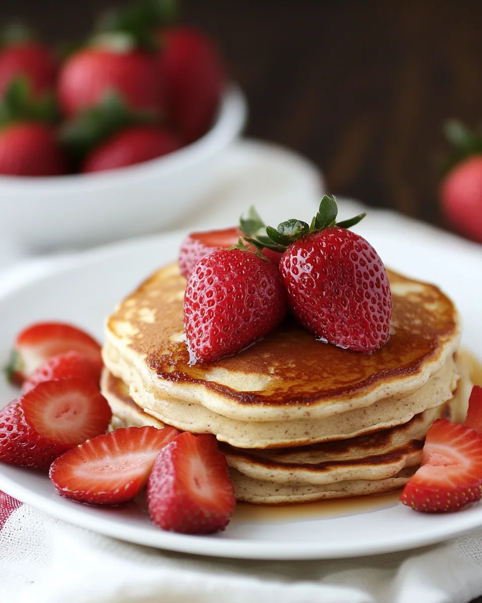 Strawberry Almond Flour Pancakes