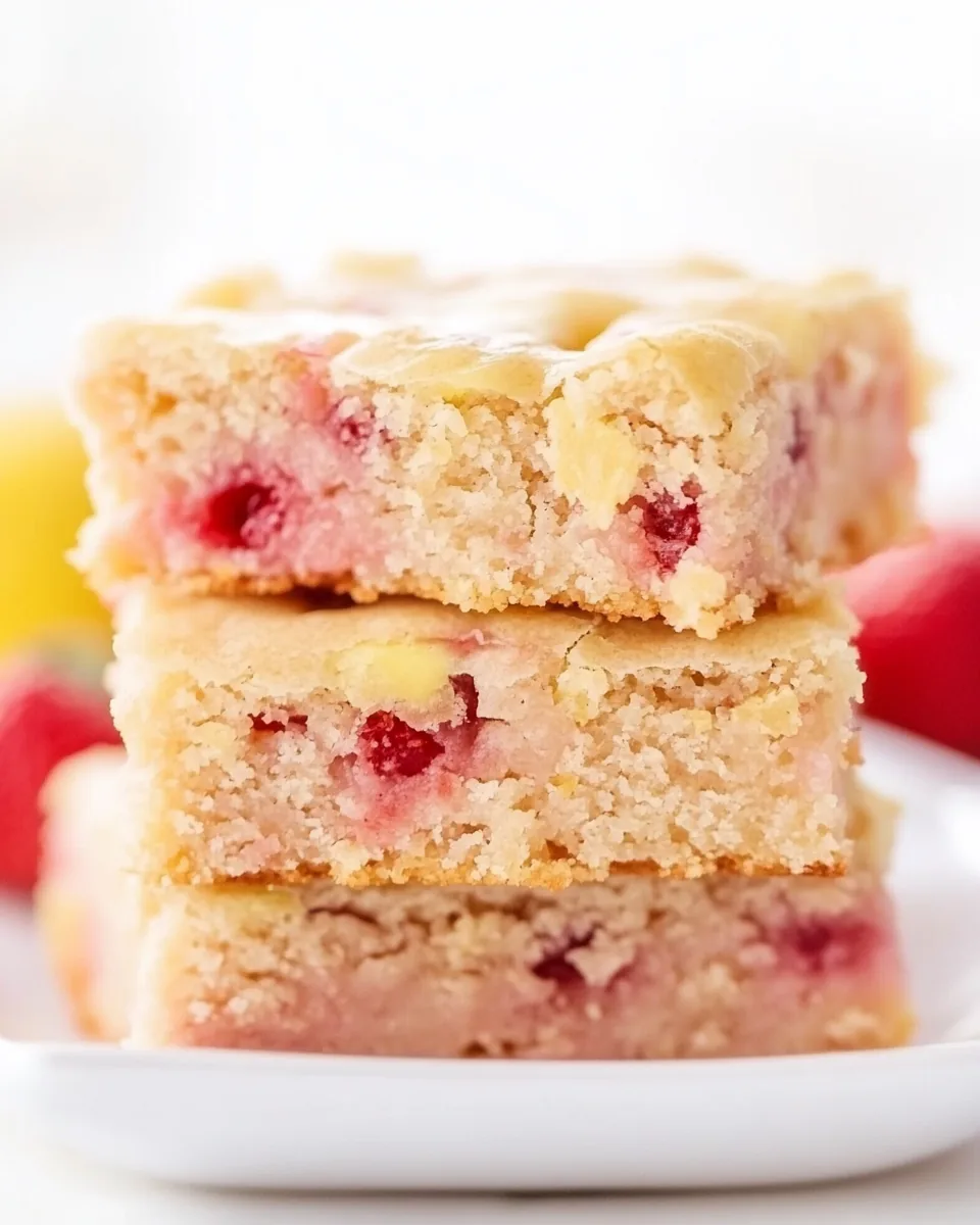 Strawberry Lemon Blondies
