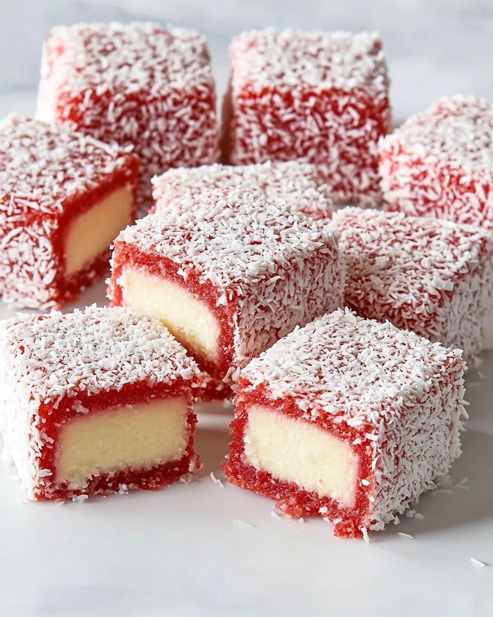 Strawberry Lime Coconut Lamingtons