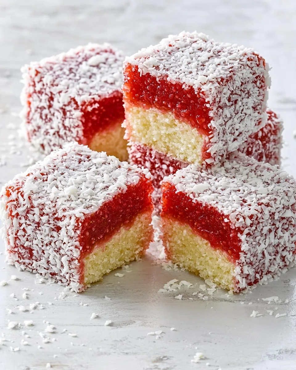Strawberry Lime Coconut Lamingtons