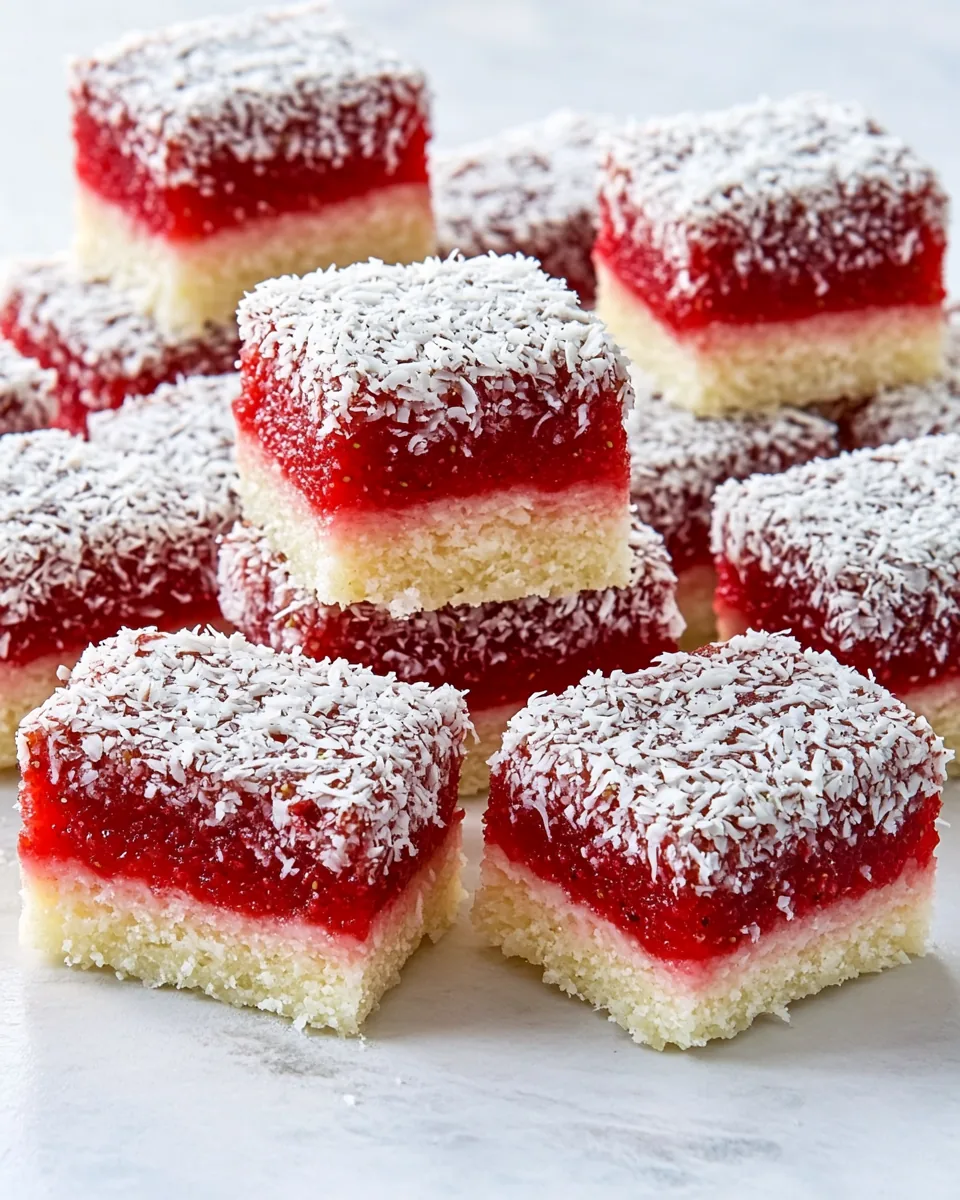 Strawberry Lime Coconut Lamingtons