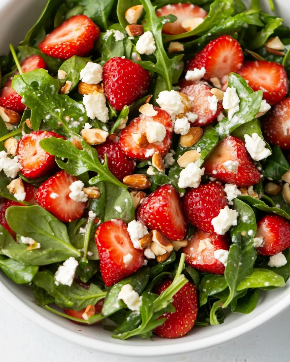 Strawberry Salad with Spinach and Arugula