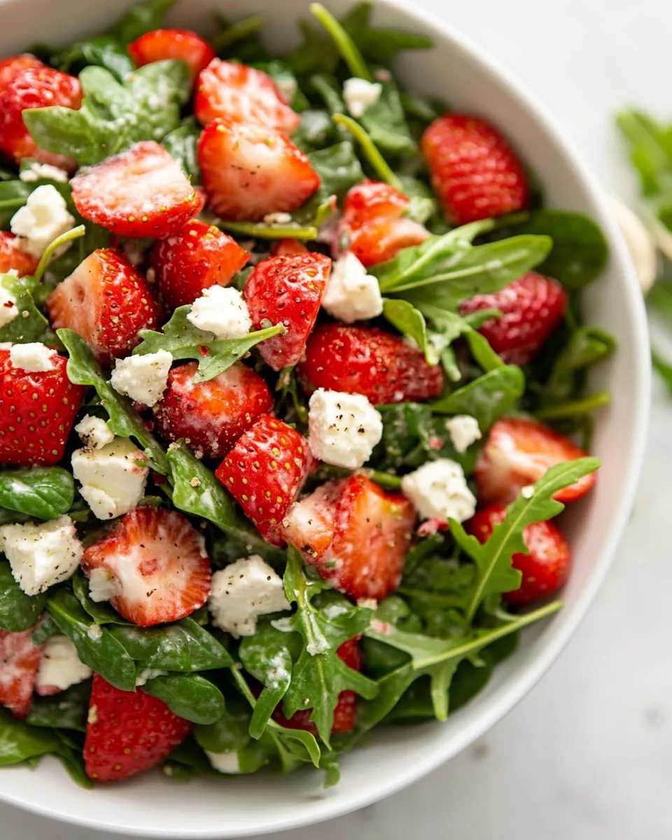 Strawberry Salad with Spinach and Arugula
