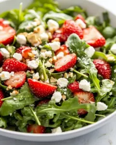 Strawberry Salad with Spinach and Arugula
