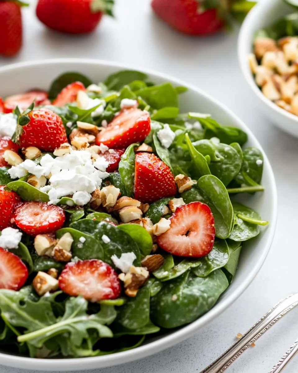 Strawberry Salad with Spinach and Arugula