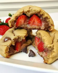 Strawberry Stuffed Chocolate Chip Cinnamon Cookies