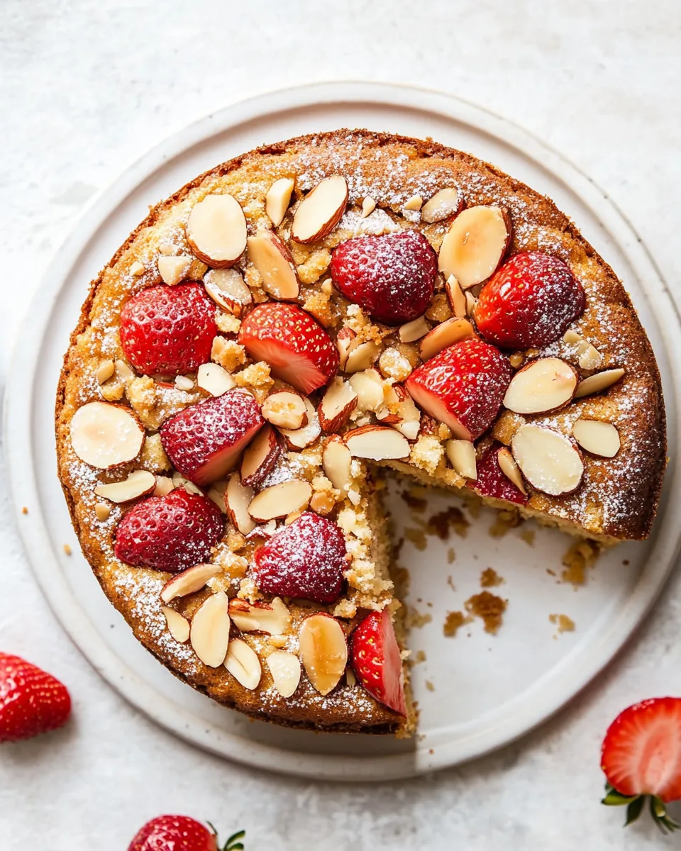 Strawberry and Almond Buttermilk Cake
