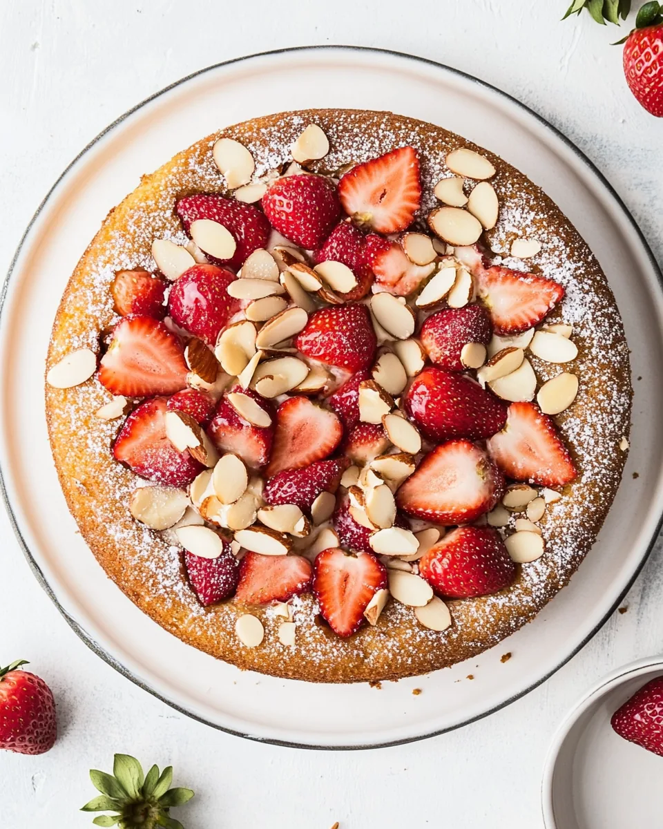 Strawberry and Almond Buttermilk Cake