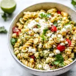 Street Corn Pasta Salad with Cilantro Pesto Goat Cheese