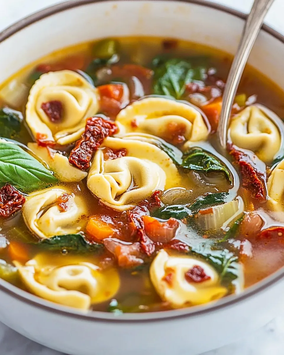 Sun Dried Tomato Tortellini Soup
