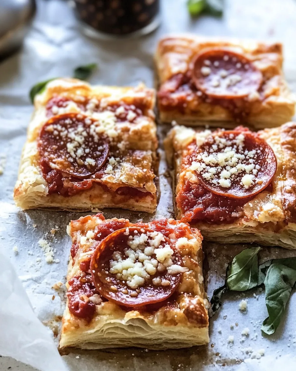 Super Easy Pepperoni Pizza Puff Pastry