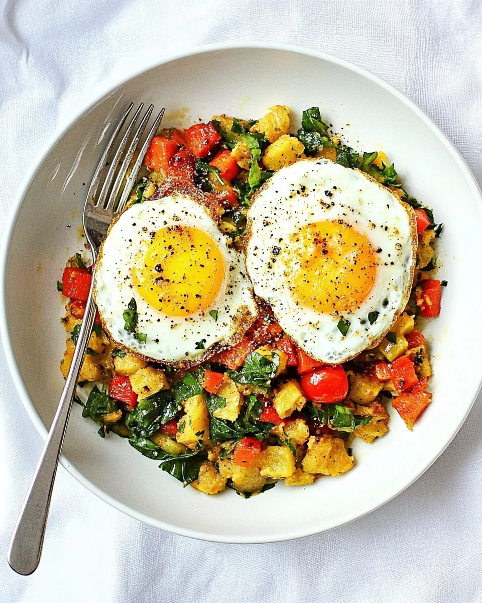 Sweet Potato Hash with Perfect Fried Eggs