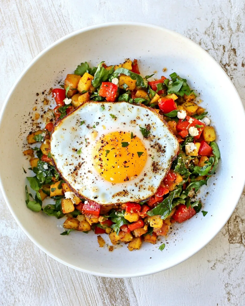 Sweet Potato Hash with Perfect Fried Eggs