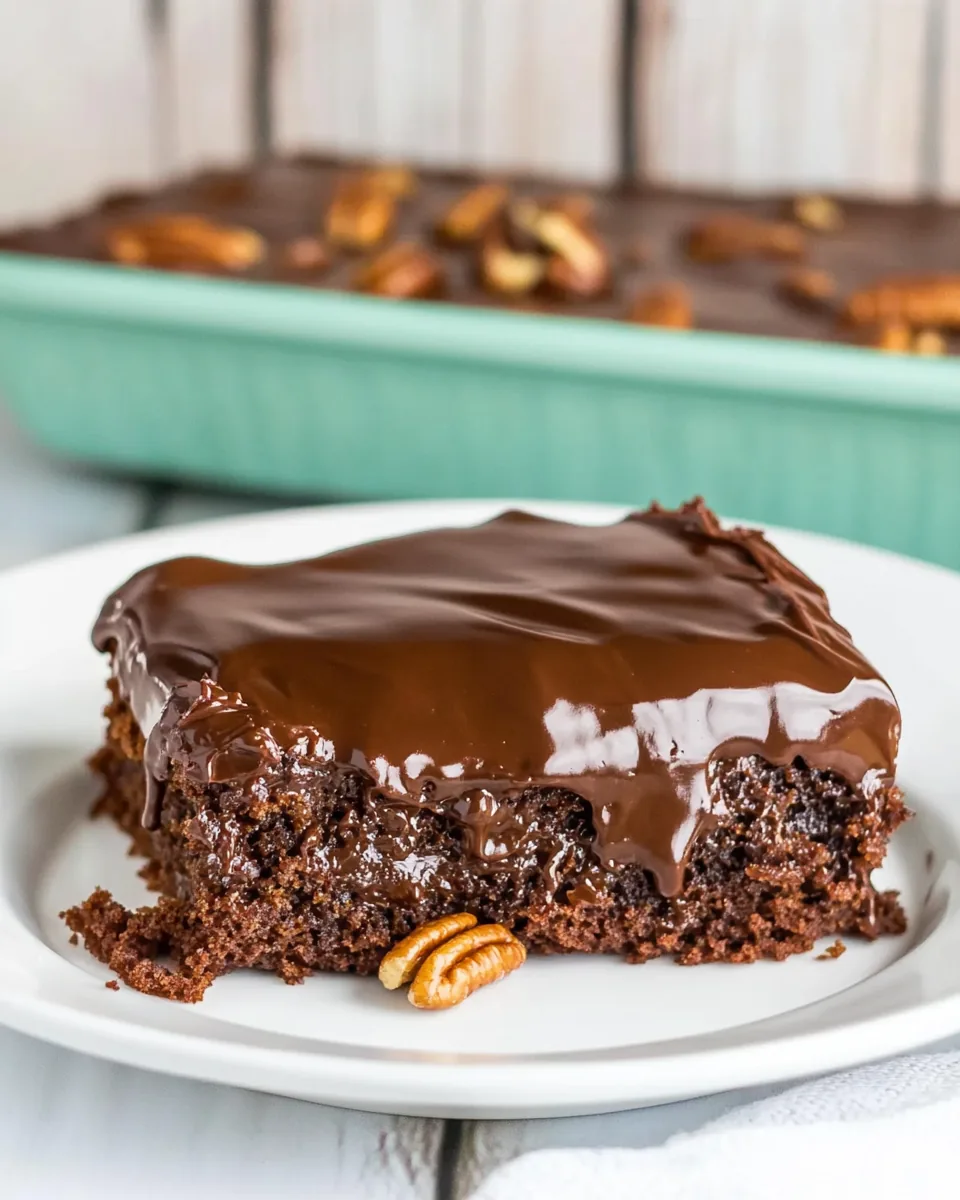 Texas Sheet Cake with Chocolate Pecan Frosting
