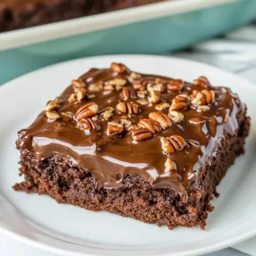 Texas Sheet Cake with Chocolate Pecan Frosting