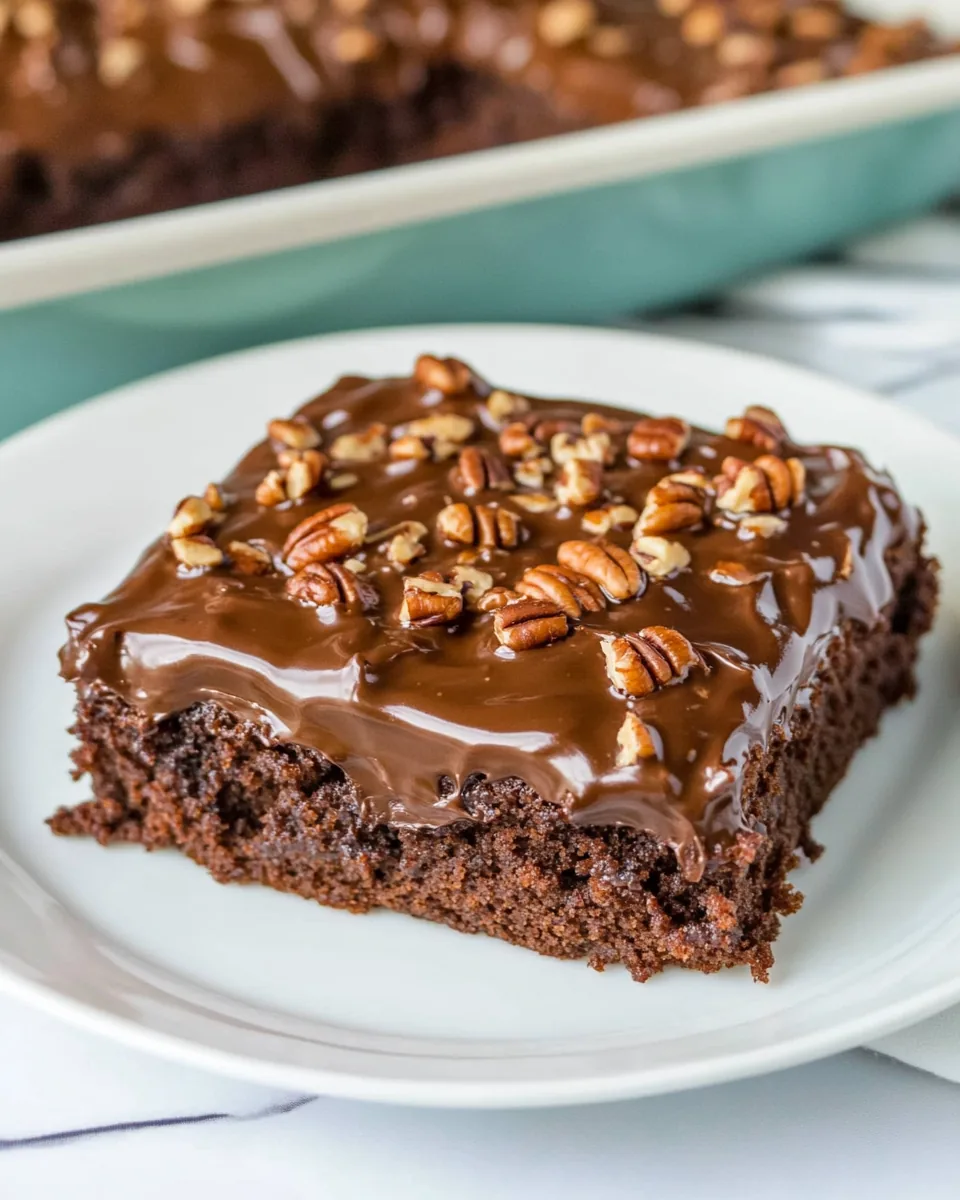 Texas Sheet Cake with Chocolate Pecan Frosting