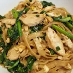 Thai Style Stir Fried Noodles with Chicken and Broccolini