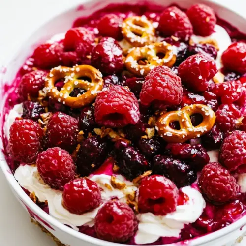 Raspberry Pretzel Salad