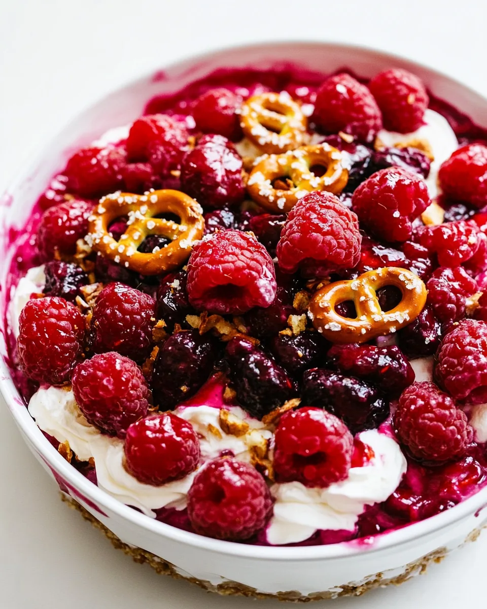 Raspberry Pretzel Salad