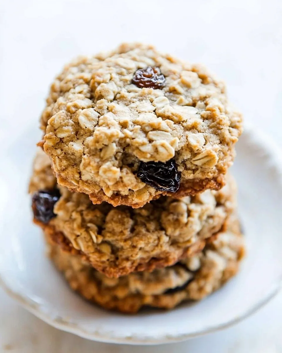 Thick and Chewy Oatmeal Raisin Cookies