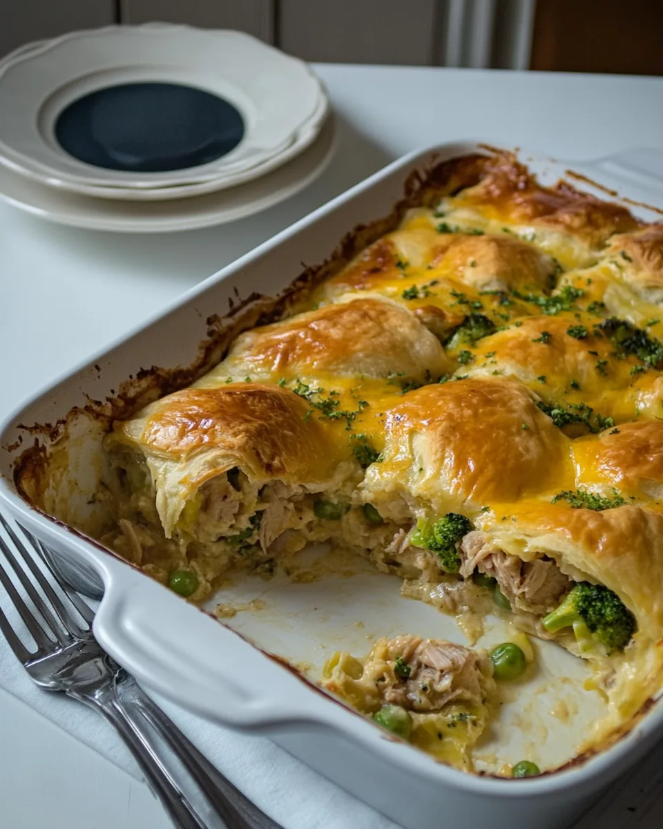 Tuna Stuffed Crescent Roll Casserole