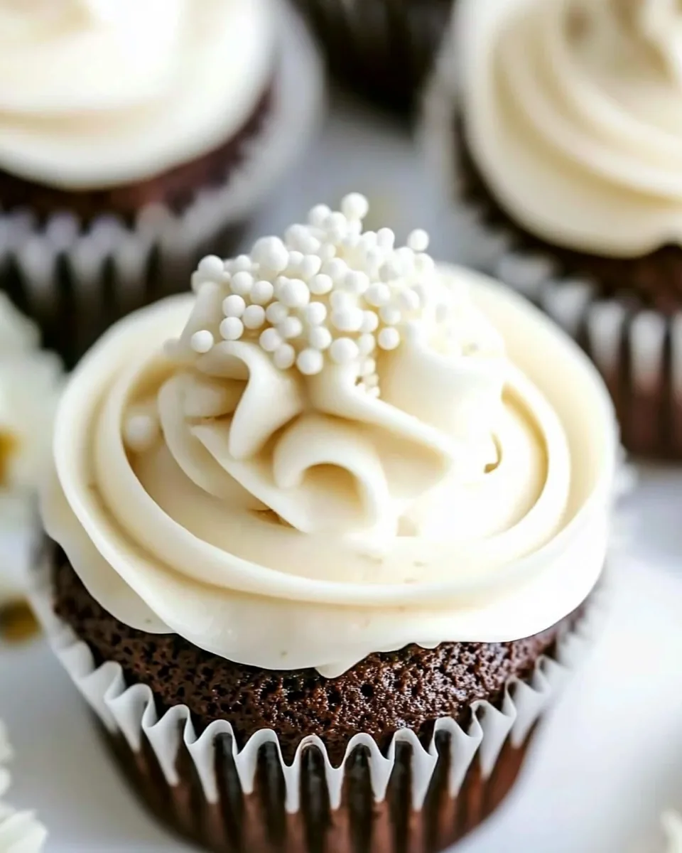 Vanilla Buttercream Topped Cocoa Cupcakes