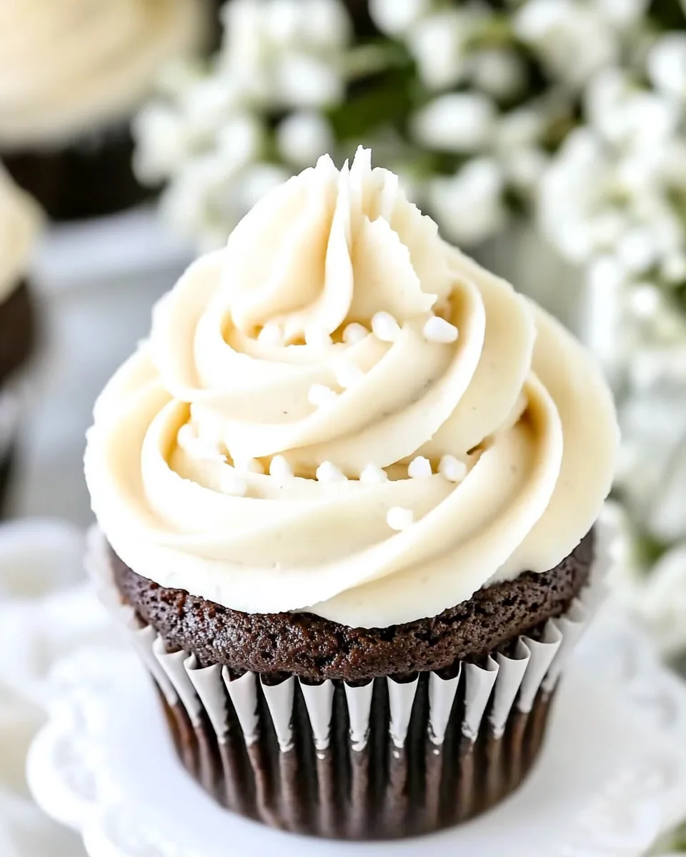 Vanilla Buttercream Topped Cocoa Cupcakes