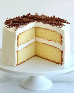 Vanilla Cake with Tiramisu Buttercream and Ganache Filling