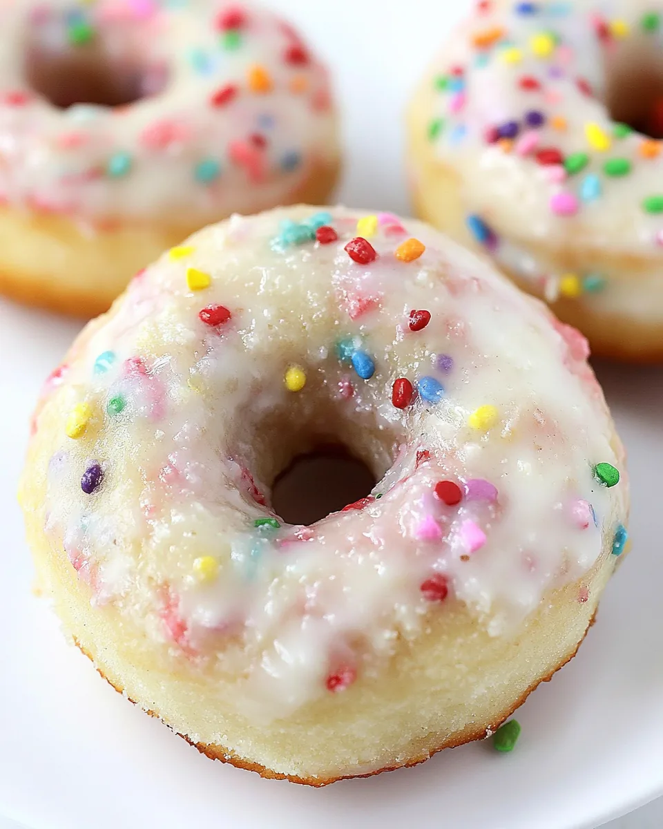 Vanilla Frosted Funfetti Donuts