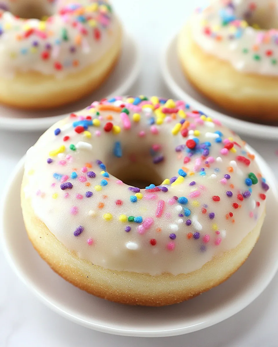 Vanilla Frosted Funfetti Donuts