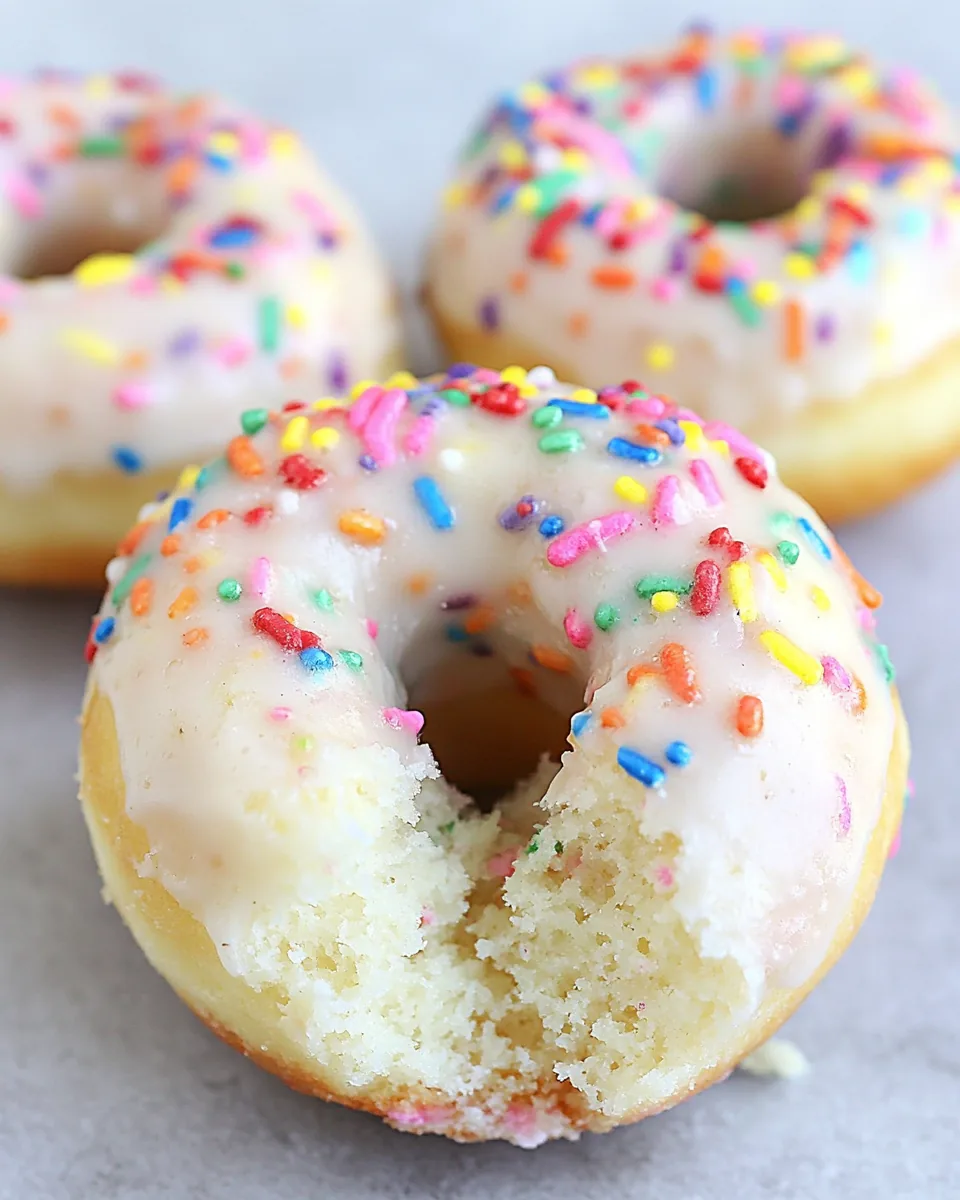 Vanilla Frosted Funfetti Donuts