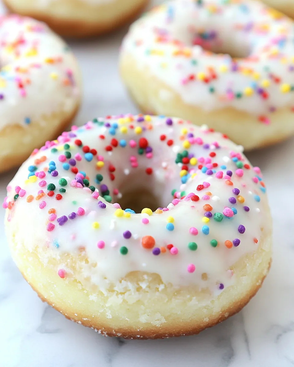Vanilla Frosted Funfetti Donuts