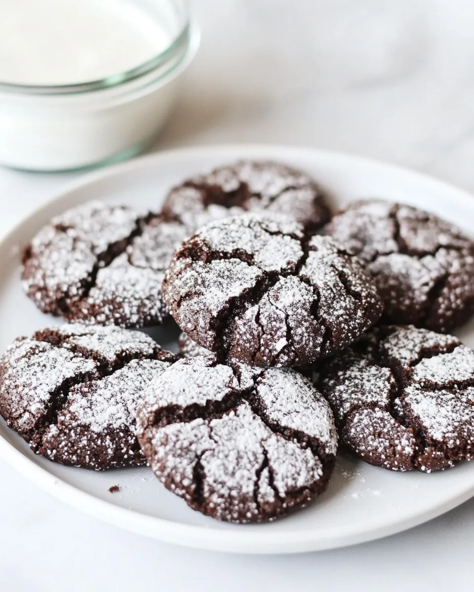 Vegan Chocolate Crinkle Cookies