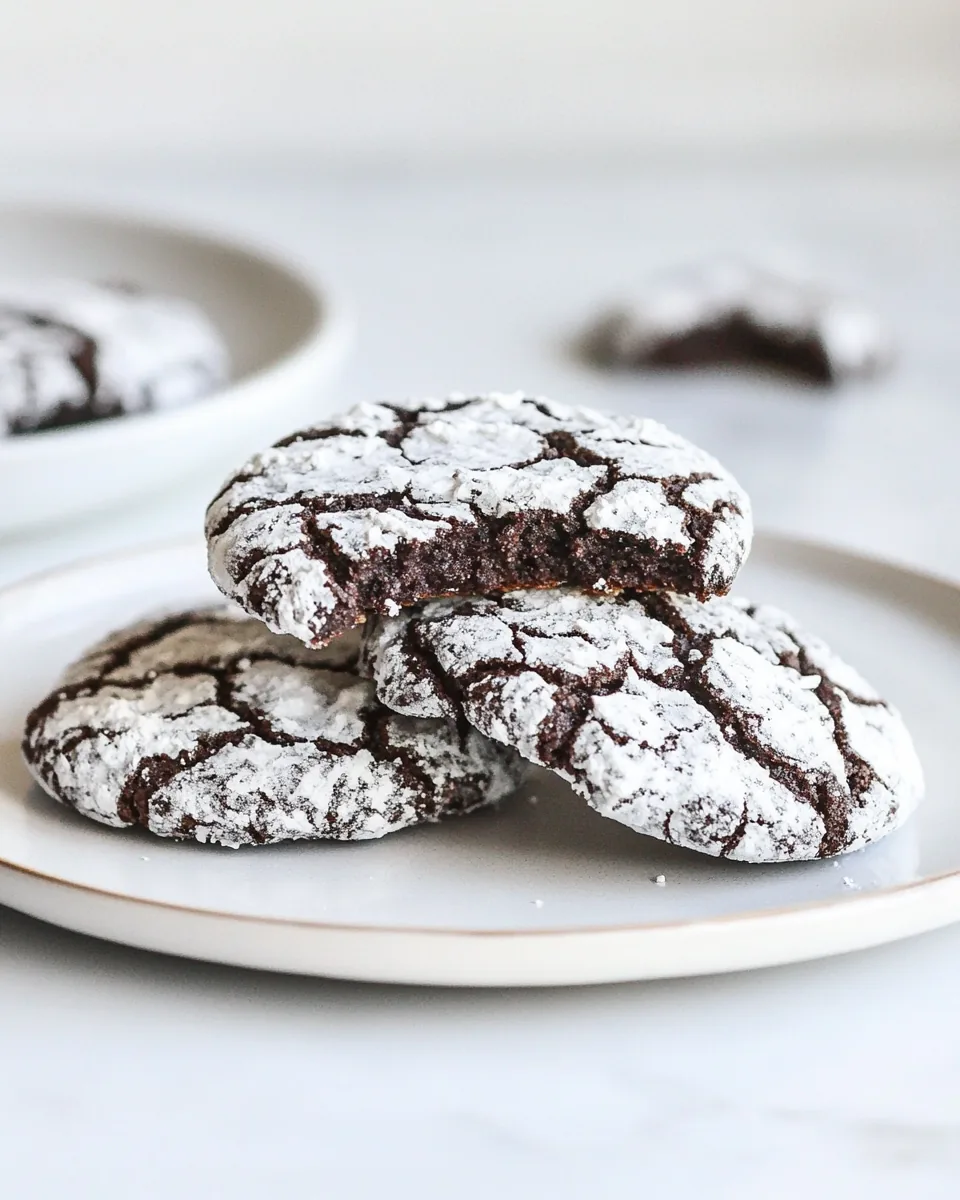 Vegan Chocolate Crinkle Cookies