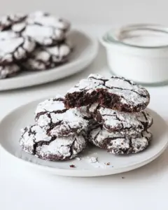 Vegan Chocolate Crinkle Cookies