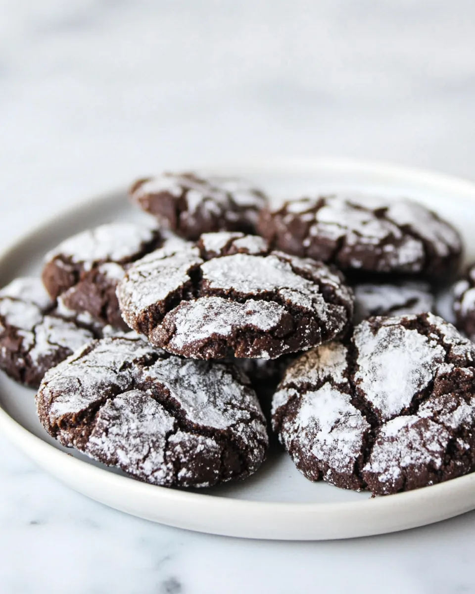 Vegan Chocolate Crinkle Cookies