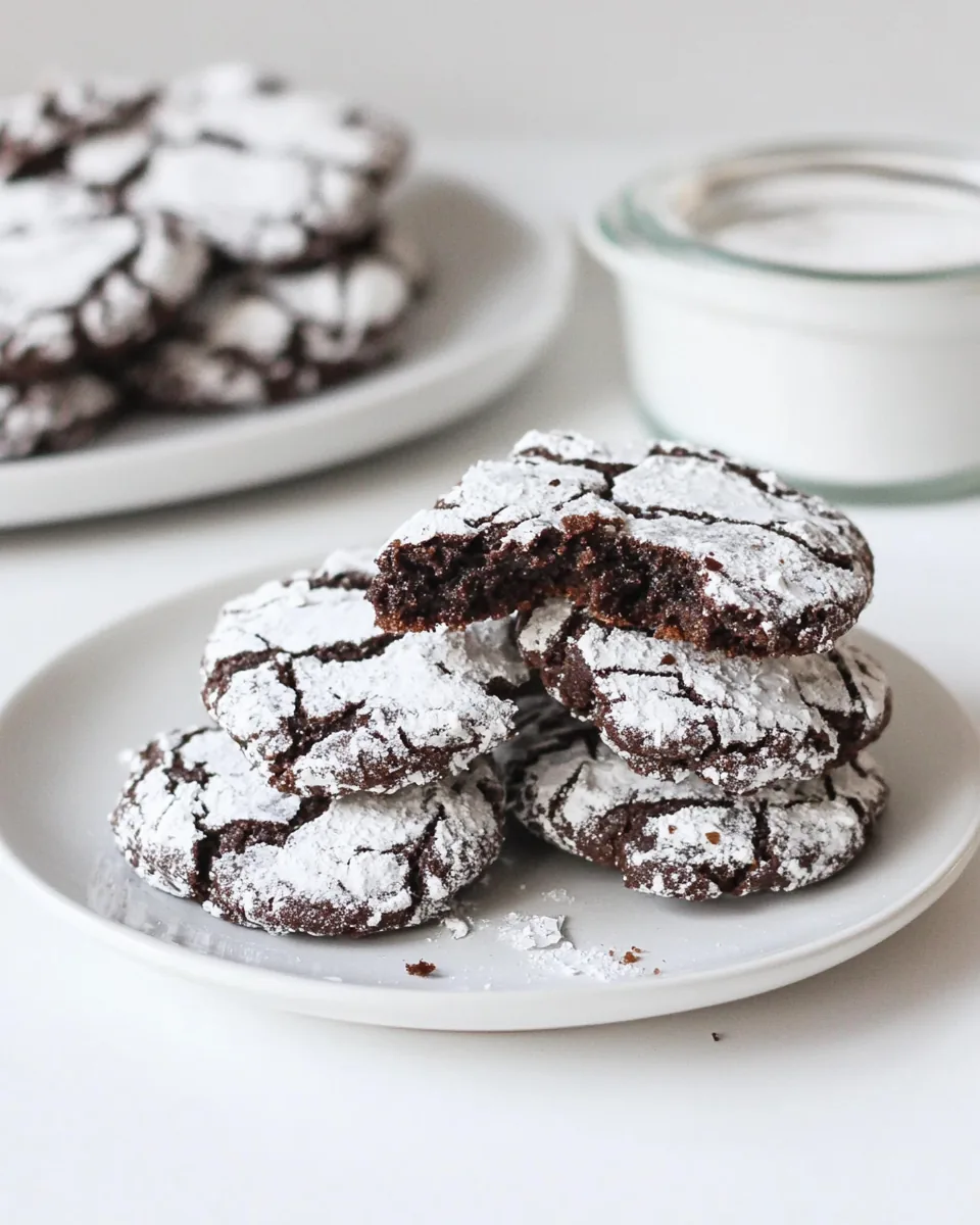 Vegan Chocolate Crinkle Cookies